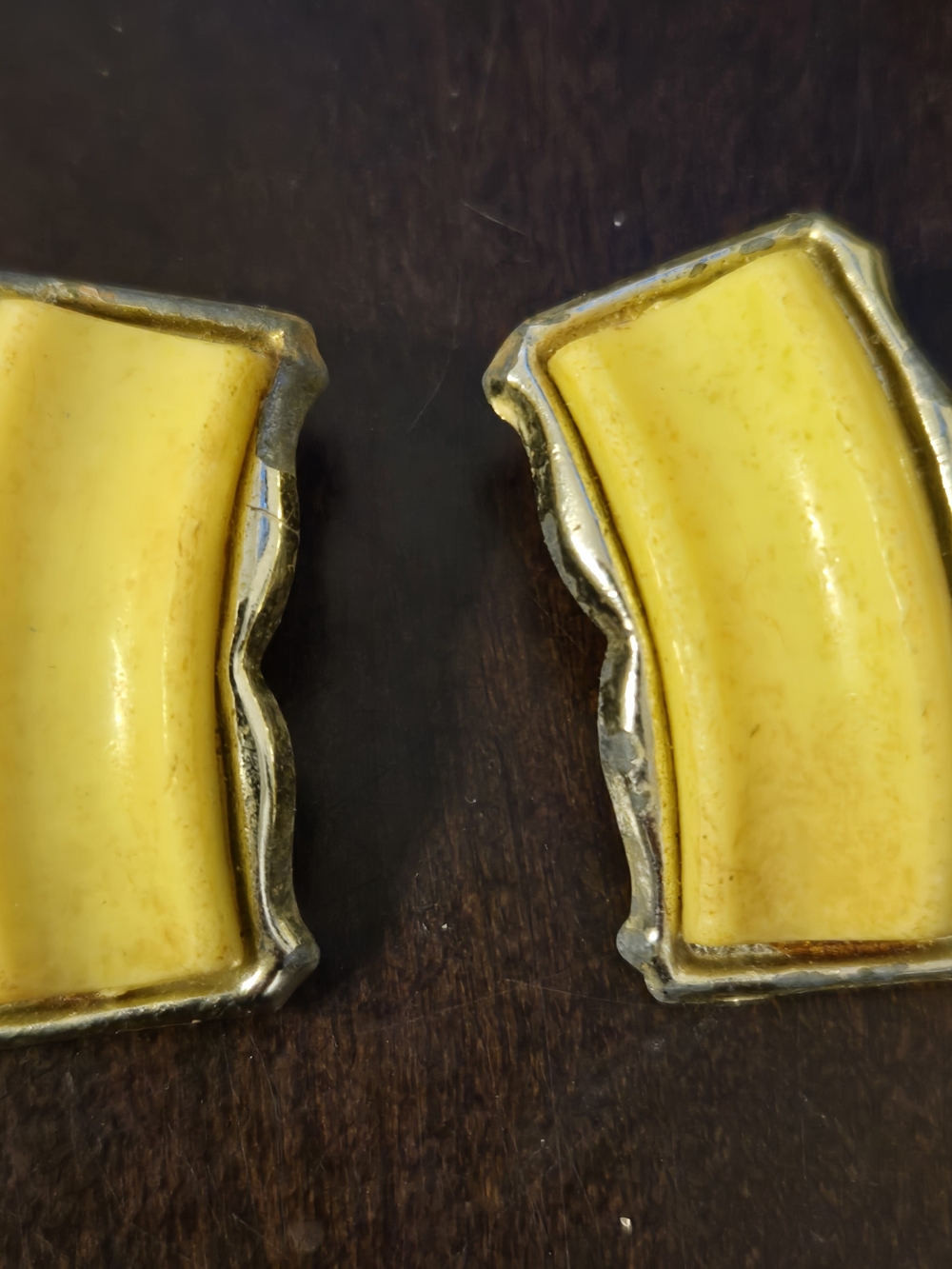 Yellow Ceramic Accent Earrings - Stylish Accent